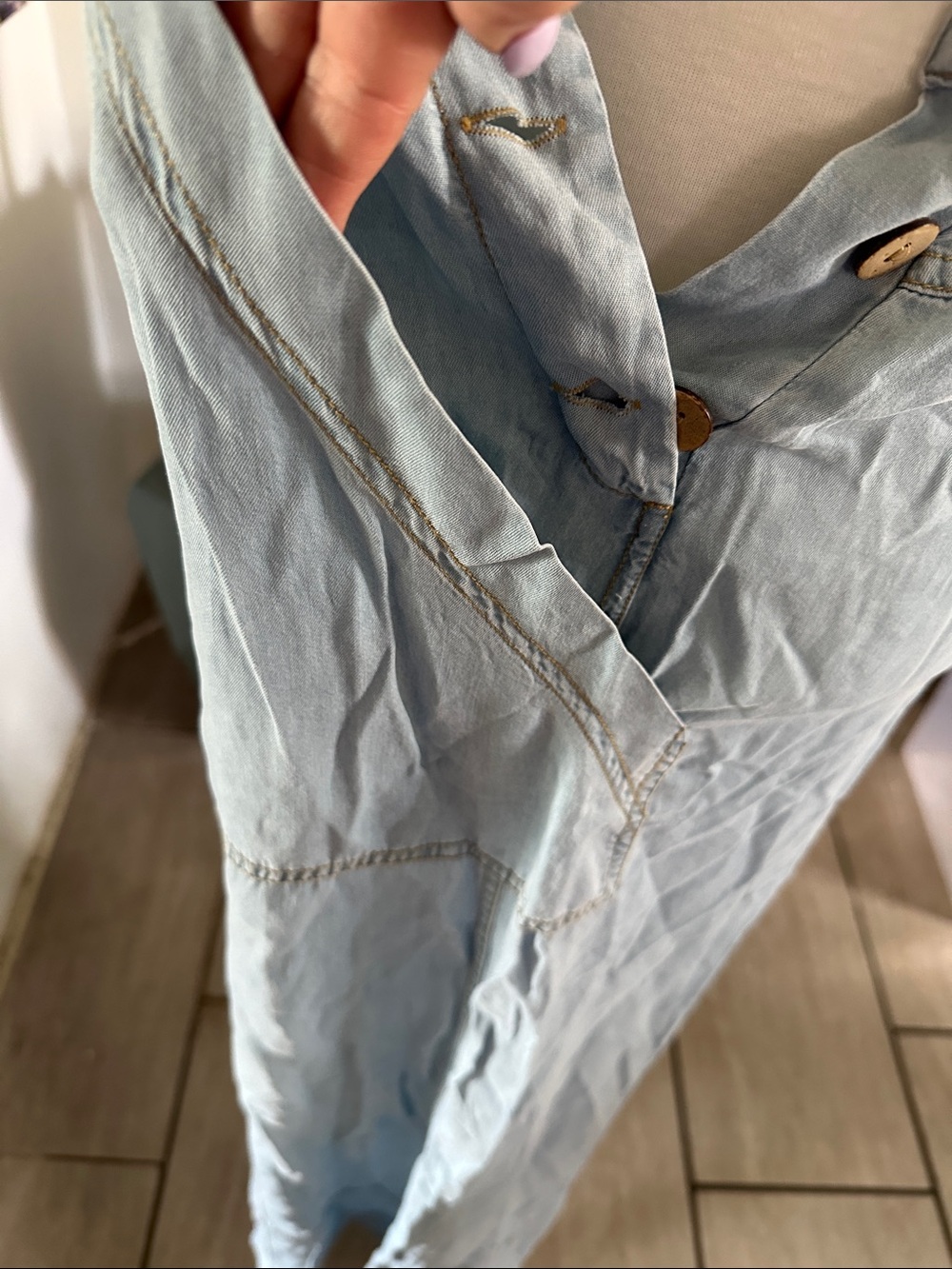 Promesa Light Blue Wide-Leg Denim Overalls Small - Picture 8 of 11